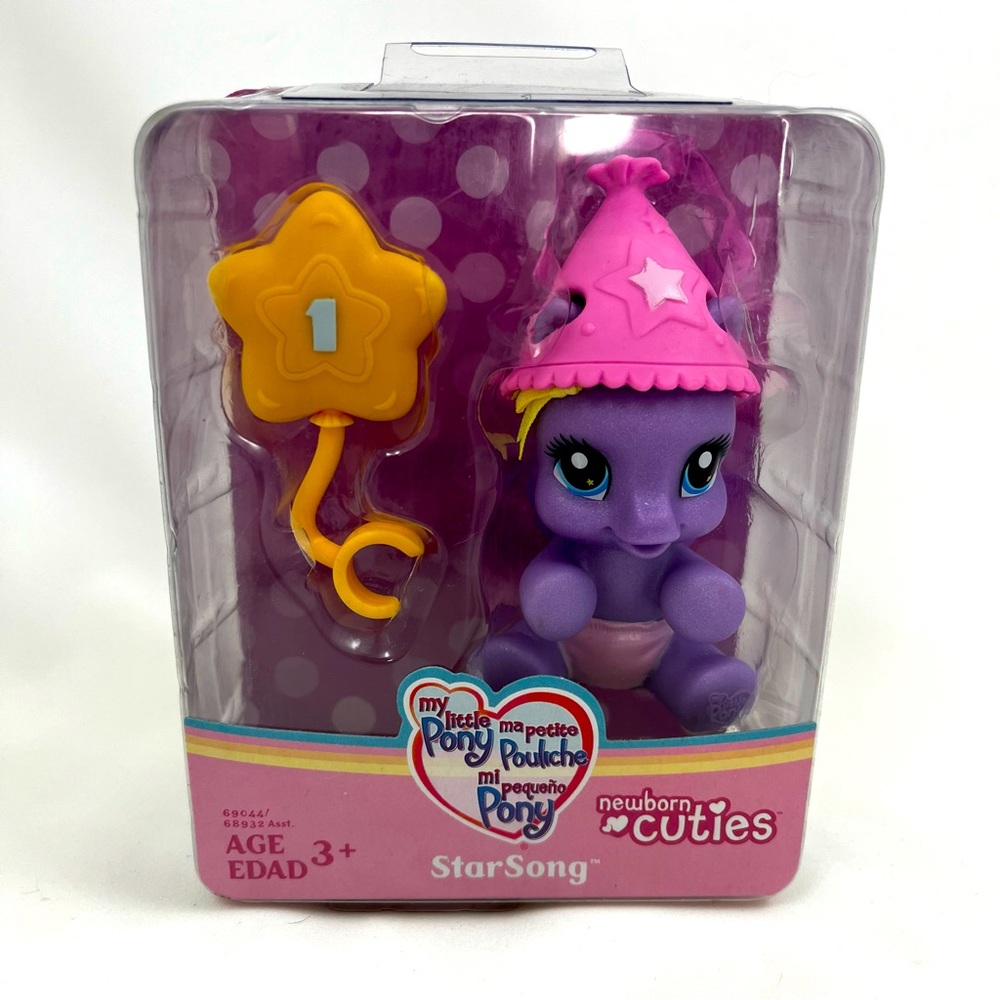 My Little Pony MLP StarSong Figure Newborn Cuties W Party Hat 2008 Hasbro NOS